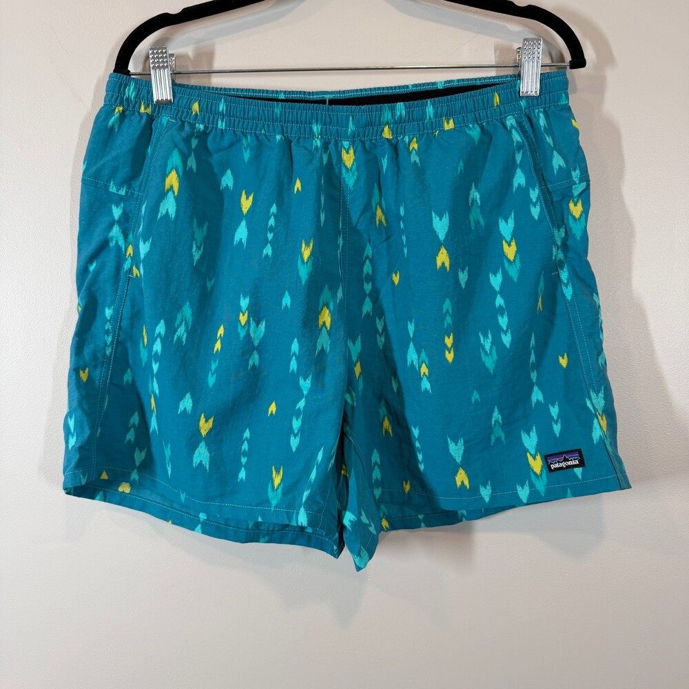 Patagonia Mens Baggies Lights Shorts Large Teal‎ Arrow Ikat STY57057